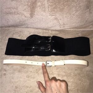 Black and cream with sparkles Women's Belt Set